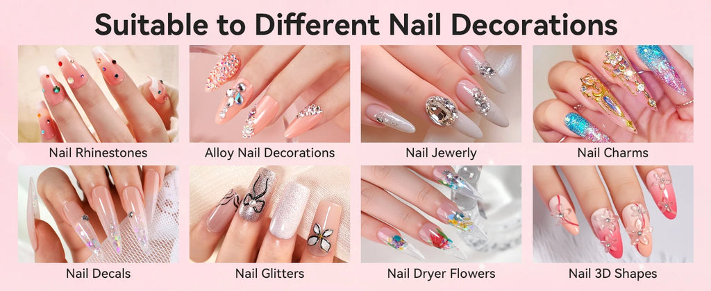 Makartt Nail Rhinestone Glue Set - Gel Nail Glue for Rhinestones, 3D Art Design Super Strong Adhesive for Charm Gems Jewel