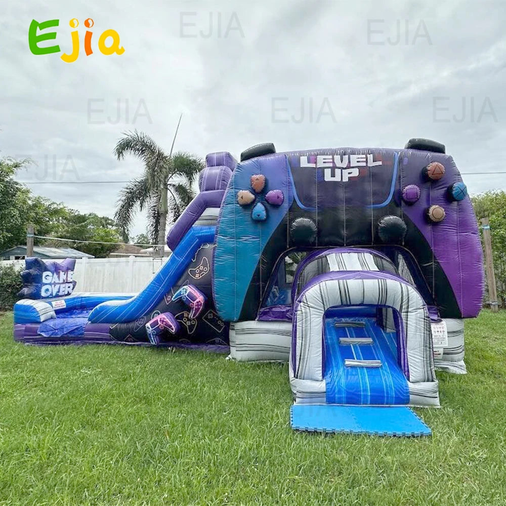 Castillo Inflable 26ft Tema Videojuegos | Tobogán de Agua | Fiestas Infantiles 🎮 - Firu Total Sales