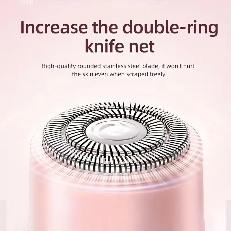 Rechargeable Double Head Hair Removal Device Cordless Wet Dry Shaver for Face Body Bikini Portable Travel Grooming Tool
