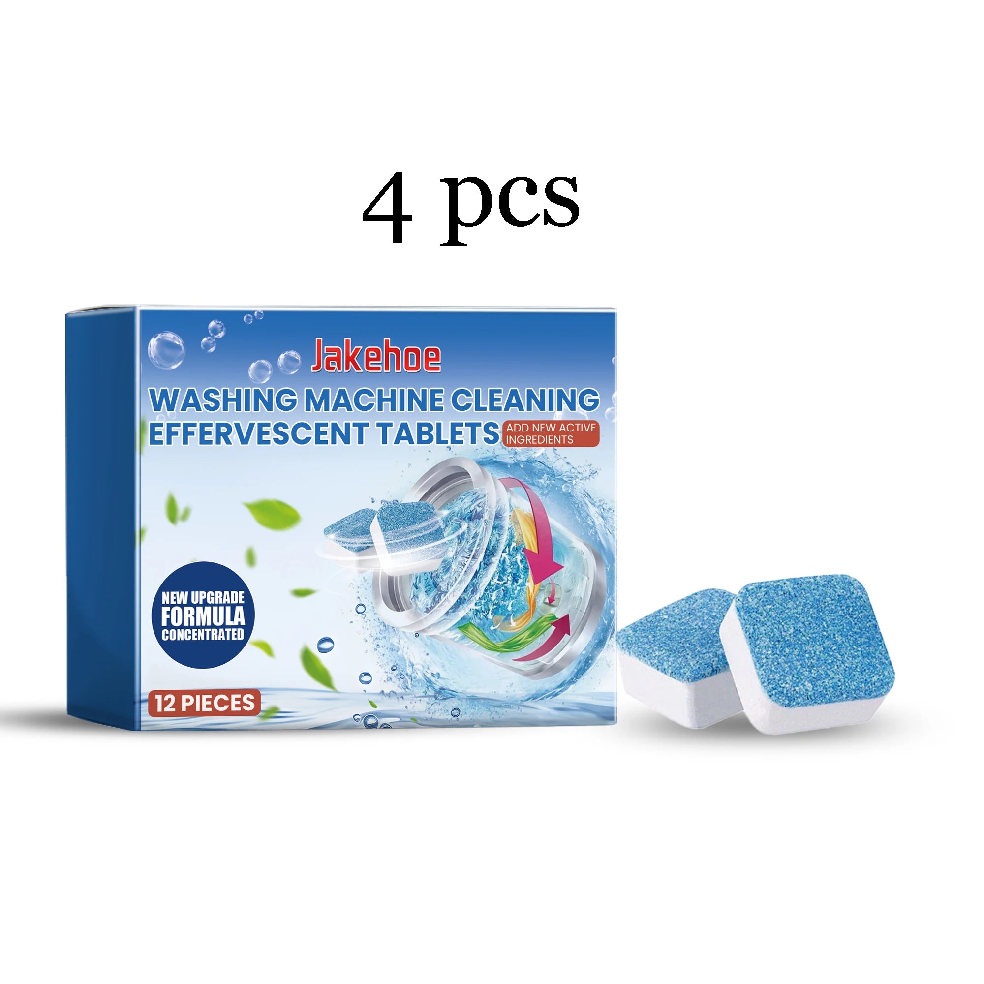 Jakehoe Laundry Machine Cleaner Tablet Deeply Remove Stubborn Dirt Long-lasting Fresh Scent Washing Machine Effervescent Tablets