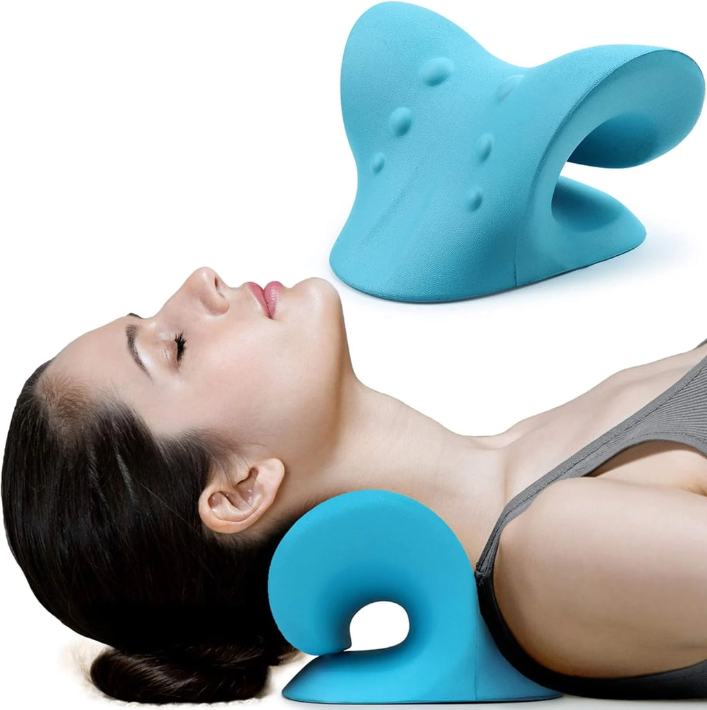 Chiropractic Pillow Neck Relaxer Cervical Traction Device TMJ Pain Relief Spine Alignment Shoulder Support for Comfortable Sleep