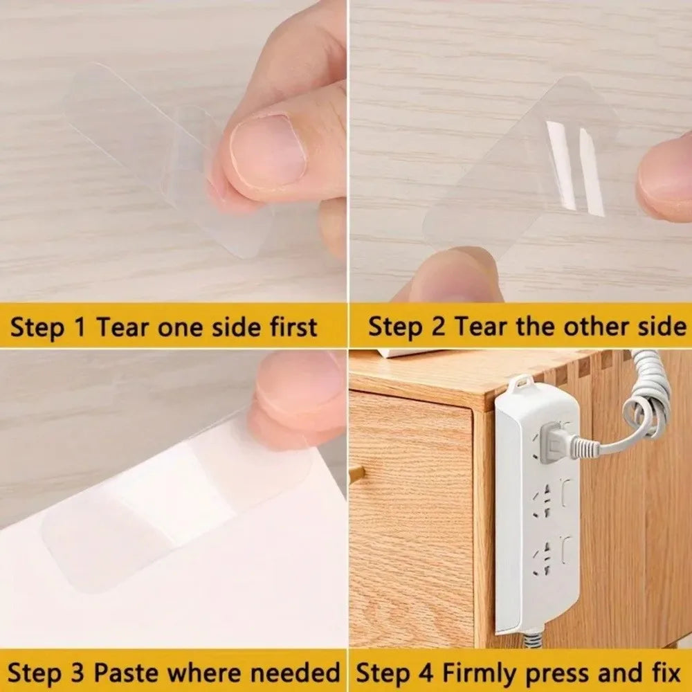 2 Boxes/120 Pieces of Transparent Double-sided Tape, Reusable Without Residue, Suitable for Walls, Posters, Handicrafts
