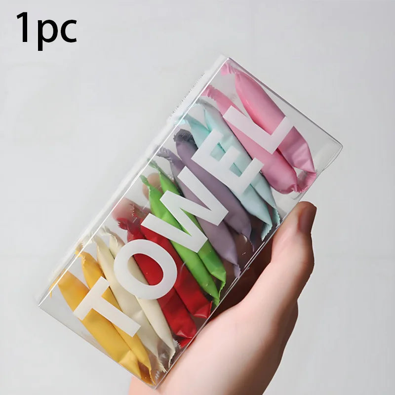 Compressed Travel Towels  - Thick & Soft Disposable Face Towels for Makeup Removal, Camping, Gym, Quick-Expanding & Porta