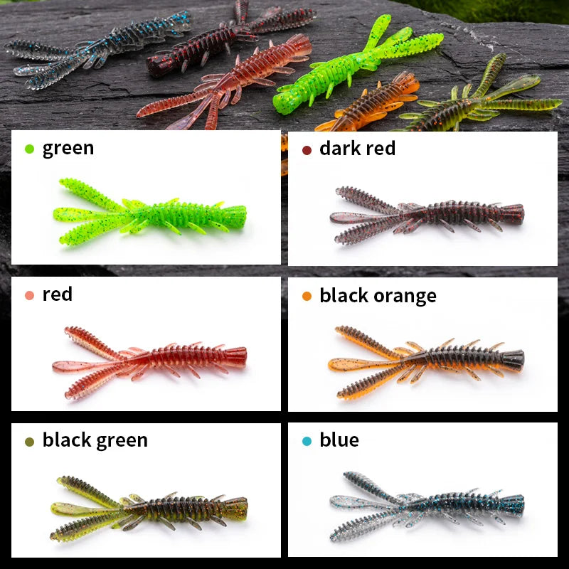 LINNHUE Camarón Silicona Flotante | NED Rig | Swimbait | Con Atrayente | Pesca Mar y Lago - Firu Total Sales