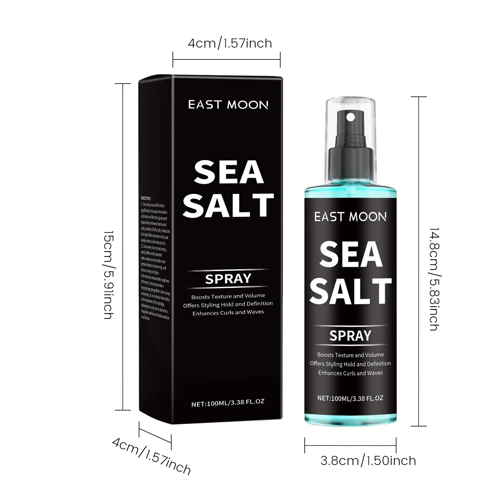 100ML Sea Salt Hair Curling Spray Long Lasting Styling Elastic Hair Conditioner Refreshing Curl Defining Lazy Hair Styling Mist