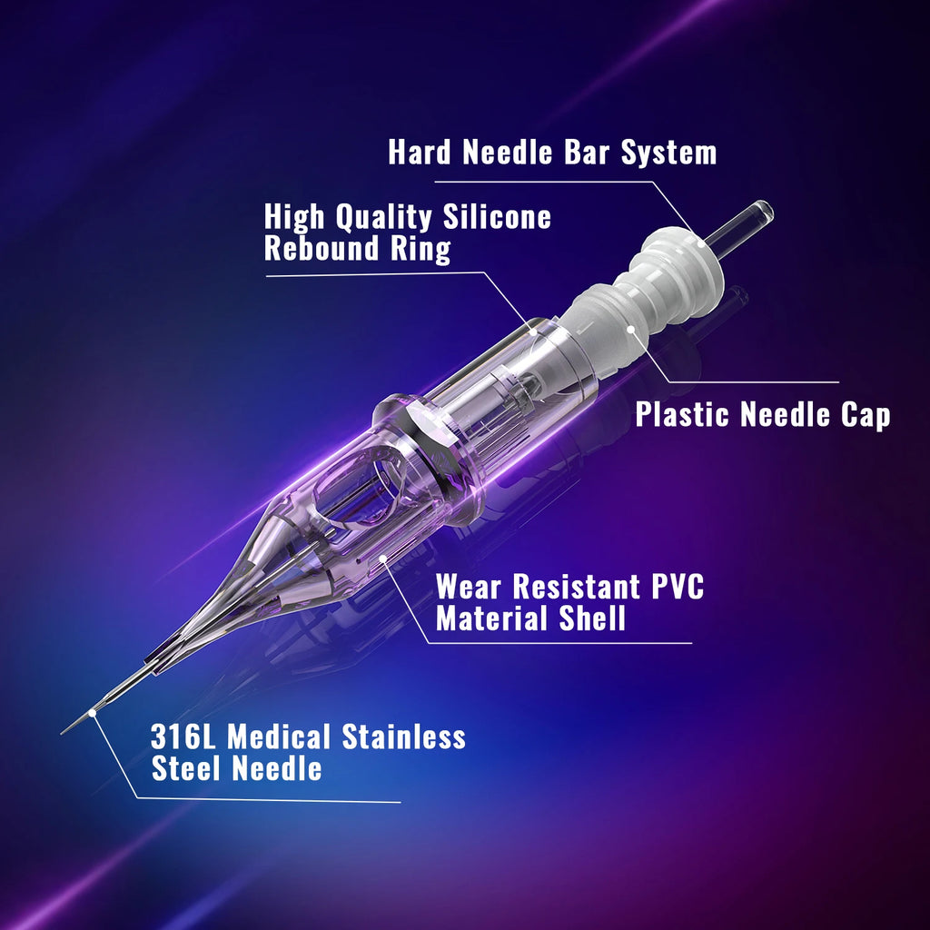 50/20PCS MIX Disposable Purple Tattoo Cartridges Needle RM / RL/ M1/ RS Needle Tattoo Needle For Tattoo Machine