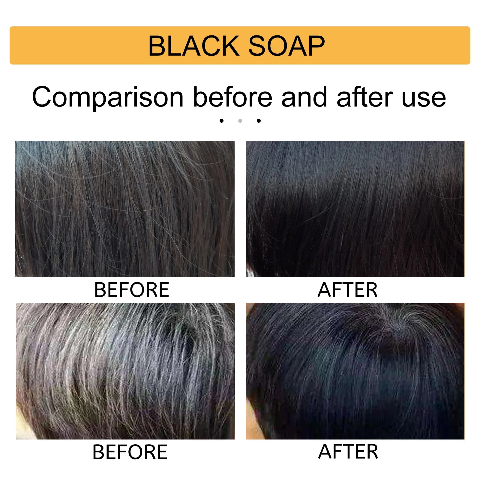 High Quality Black Soap Restores Hair Natural Color Dense Nourish Hair Care Clean Scalp Soft Hair Strong Hair Shampoo Soap