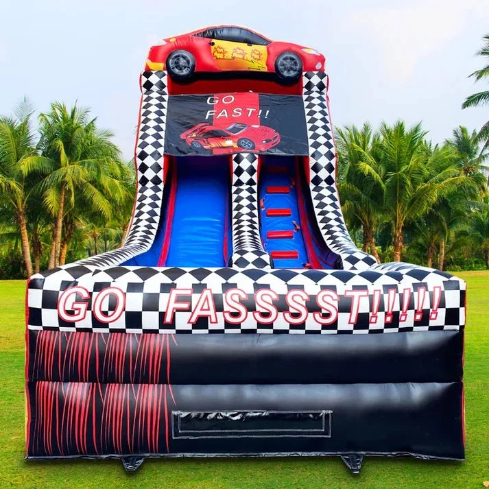 Resbaladero Inflable Comercial 14.5 FT | Tema Carreras | Mojado y Seco | Niños y Adultos 🏎️ - Firu Total Sales