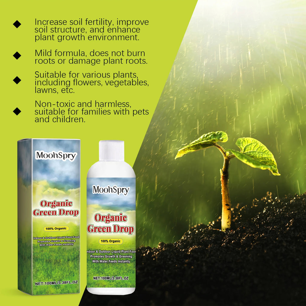 100ML Organic Plant Growth Liquid Solution Boosts Root Growth Enhance Nutrient-Rich Fertilizer for Potted Greens, Lawn & Flowers