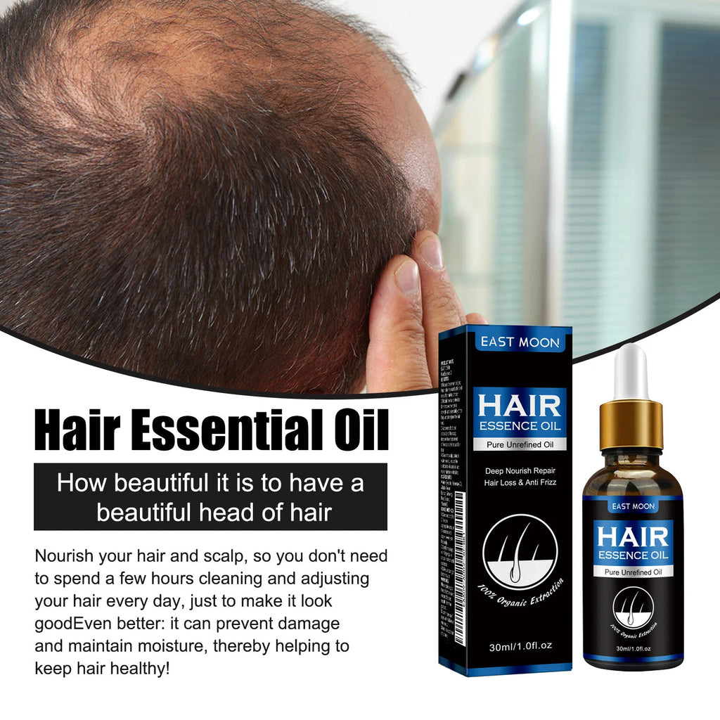 East Moon 30ml Men Hair Essence Strengthens Hair Roots Nourishes Moisturizes Scalp Fast-Absorbing, Promotes Thicker