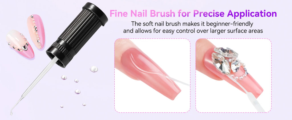 Makartt Nail Rhinestone Glue Set - Gel Nail Glue for Rhinestones, 3D Art Design Super Strong Adhesive for Charm Gems Jewel