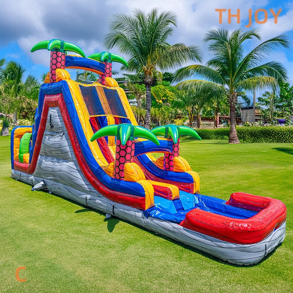 Curso de Obstáculos Inflable Comercial | Tobogán Acuático y Piscina | Fiestas 🎉 - Firu Total Sales