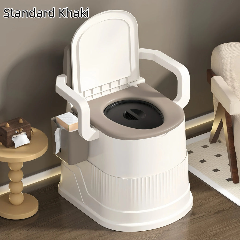 ortable Travel Toilet Chair for Adults - Odor-proof, Easy-to-Clean Sanitary Camping Toilet with Handrails, Backrest, Lid, and Toilet Stand - Ideal for Tents, RVs, Sea Fishing, Outdoor Adventures, and Hiking