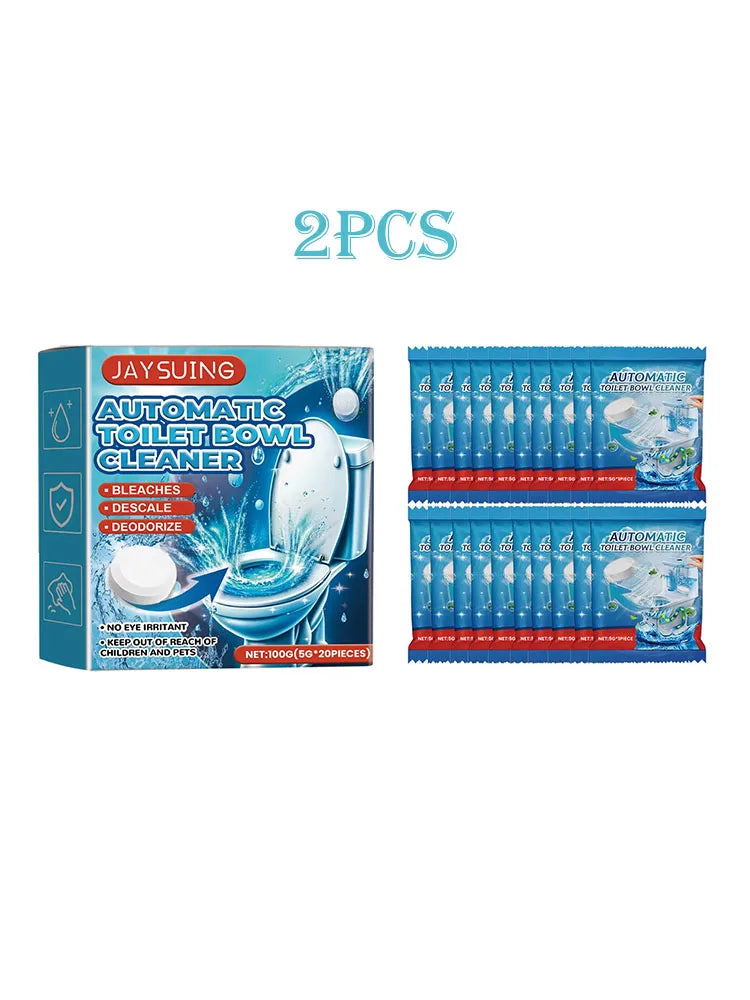 Jaysuing 20pcs Toilet Bowl Cleaner Descaling Deodorizing Urine Odor Stain Remover Tank Decontamination Bathroom Cleaning Tablets