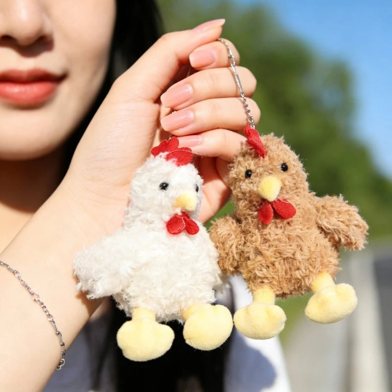 A cute plush little rooster pendant keychain bag hanger, a creative rooster pendant accessory, a cute animal keychain, a mini ro