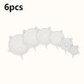 6Pcs Reusable Silicone Food Seal Wraps - Fridge & Dishwasher Safe, Heat Resistant & Leak-Free Kitchen Organizer