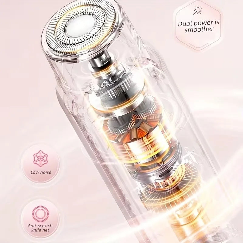 Rechargeable Double Head Hair Removal Device Cordless Wet Dry Shaver for Face Body Bikini Portable Travel Grooming Tool