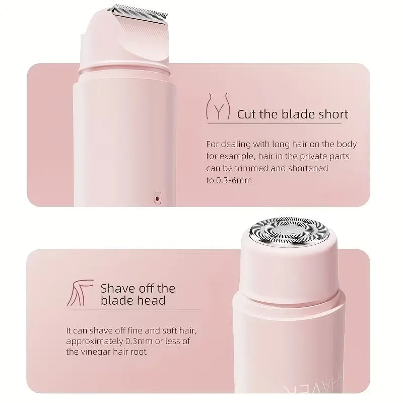 Rechargeable Double Head Hair Removal Device Cordless Wet Dry Shaver for Face Body Bikini Portable Travel Grooming Tool