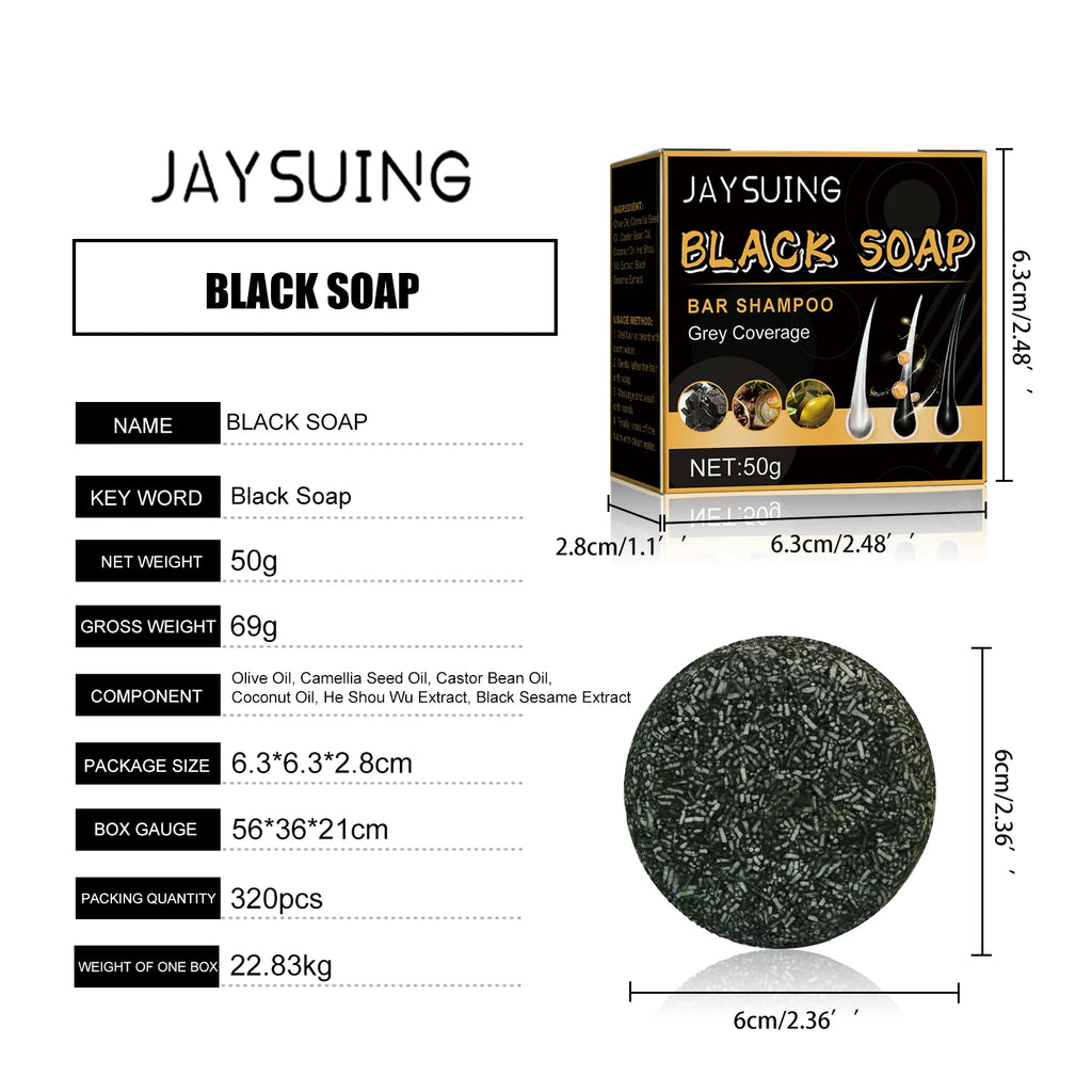 High Quality Black Soap Restores Hair Natural Color Dense Nourish Hair Care Clean Scalp Soft Hair Strong Hair Shampoo Soap