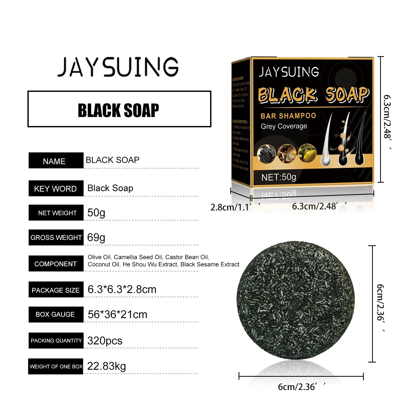 High Quality Black Soap Restores Hair Natural Color Dense Nourish Hair Care Clean Scalp Soft Hair Strong Hair Shampoo Soap