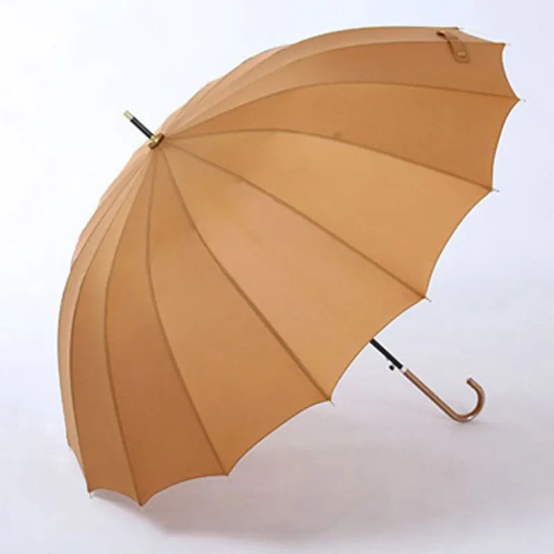 16-Year-Old Pastel-Colored Long Umbrella, Waterproof, Large, Sturdy, Long-Handled Umbrella.