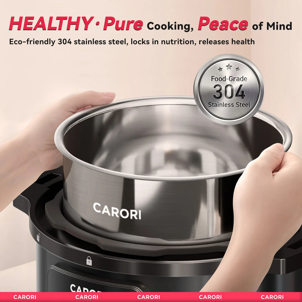 Olla Eléctrica a Presión 1200W 8Qt | 12 en 1 | Acero Inoxidable | Slow Cook, Arroz, Vapor y Yogur