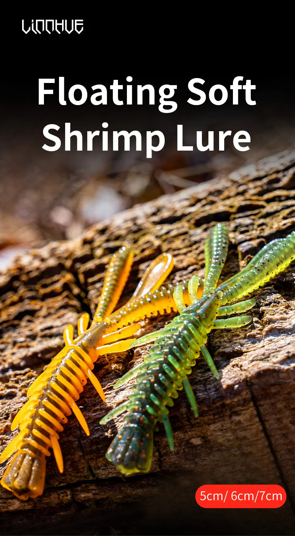 LINNHUE Camarón Silicona Flotante | NED Rig | Swimbait | Con Atrayente | Pesca Mar y Lago - Firu Total Sales
