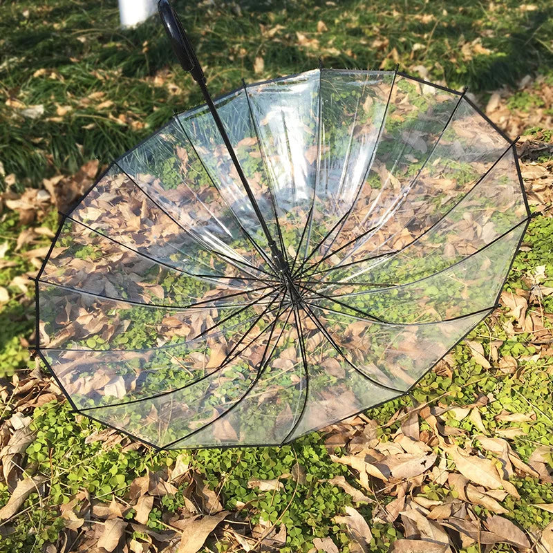1+1 Strong and Durable Clear Transparent Automatic Large Rain Umbrella Luxury 16K Premium Salda