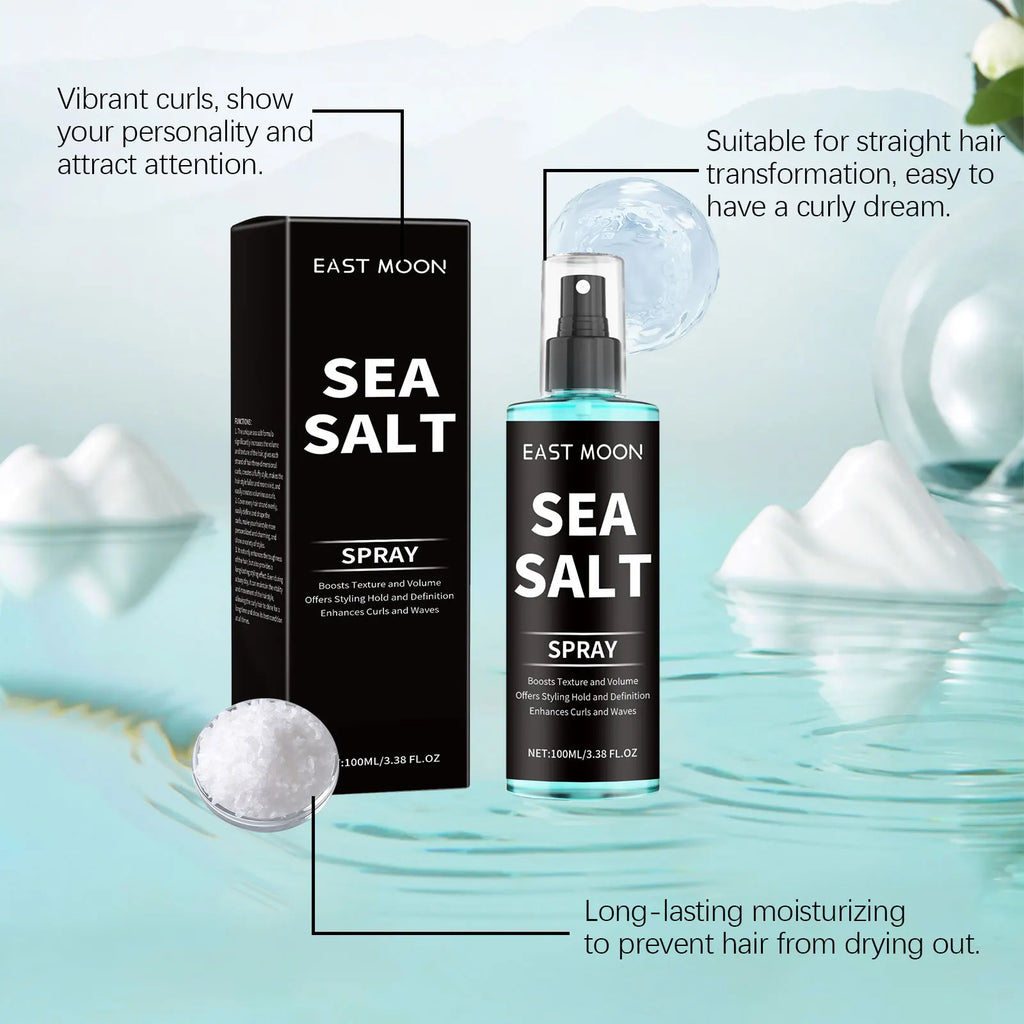 100ML Sea Salt Hair Curling Spray Long Lasting Styling Elastic Hair Conditioner Refreshing Curl Defining Lazy Hair Styling Mist