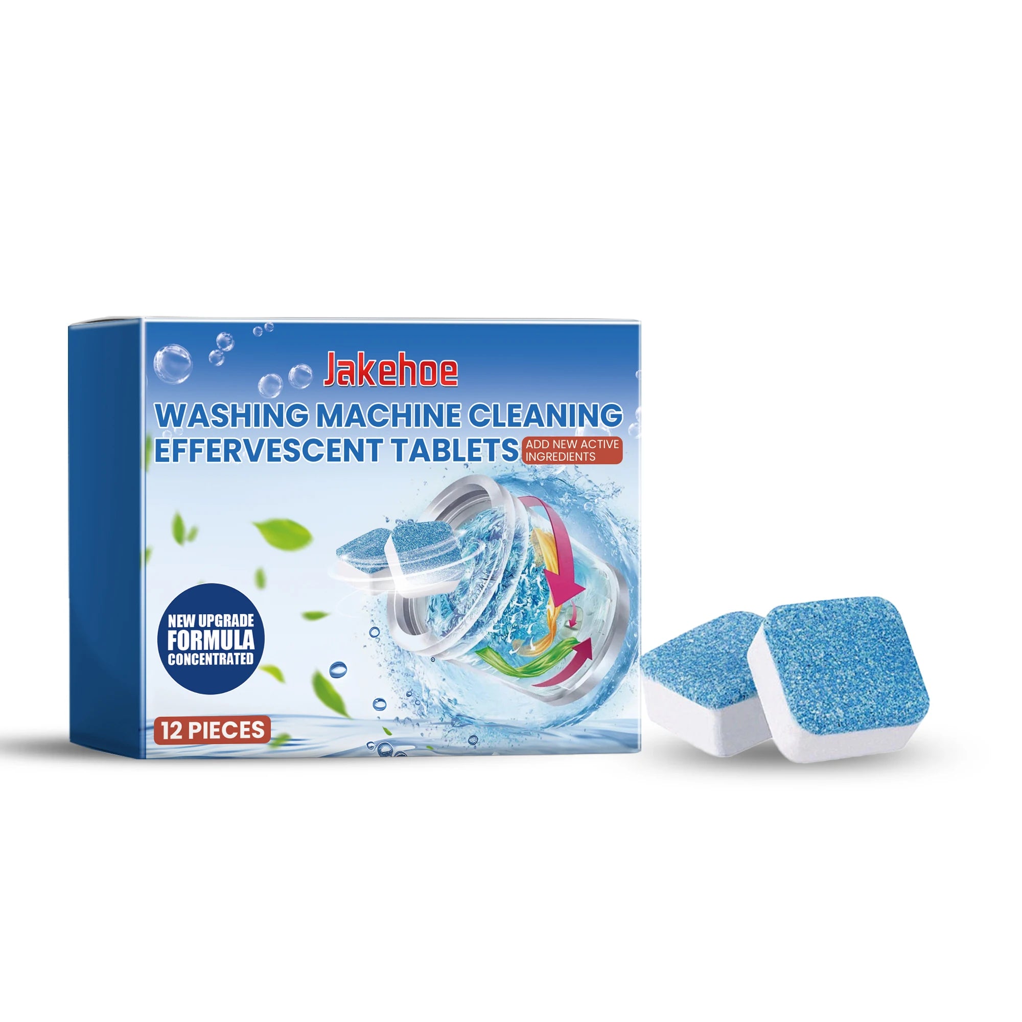 Jakehoe Laundry Machine Cleaner Tablet Deeply Remove Stubborn Dirt Long-lasting Fresh Scent Washing Machine Effervescent Tablets
