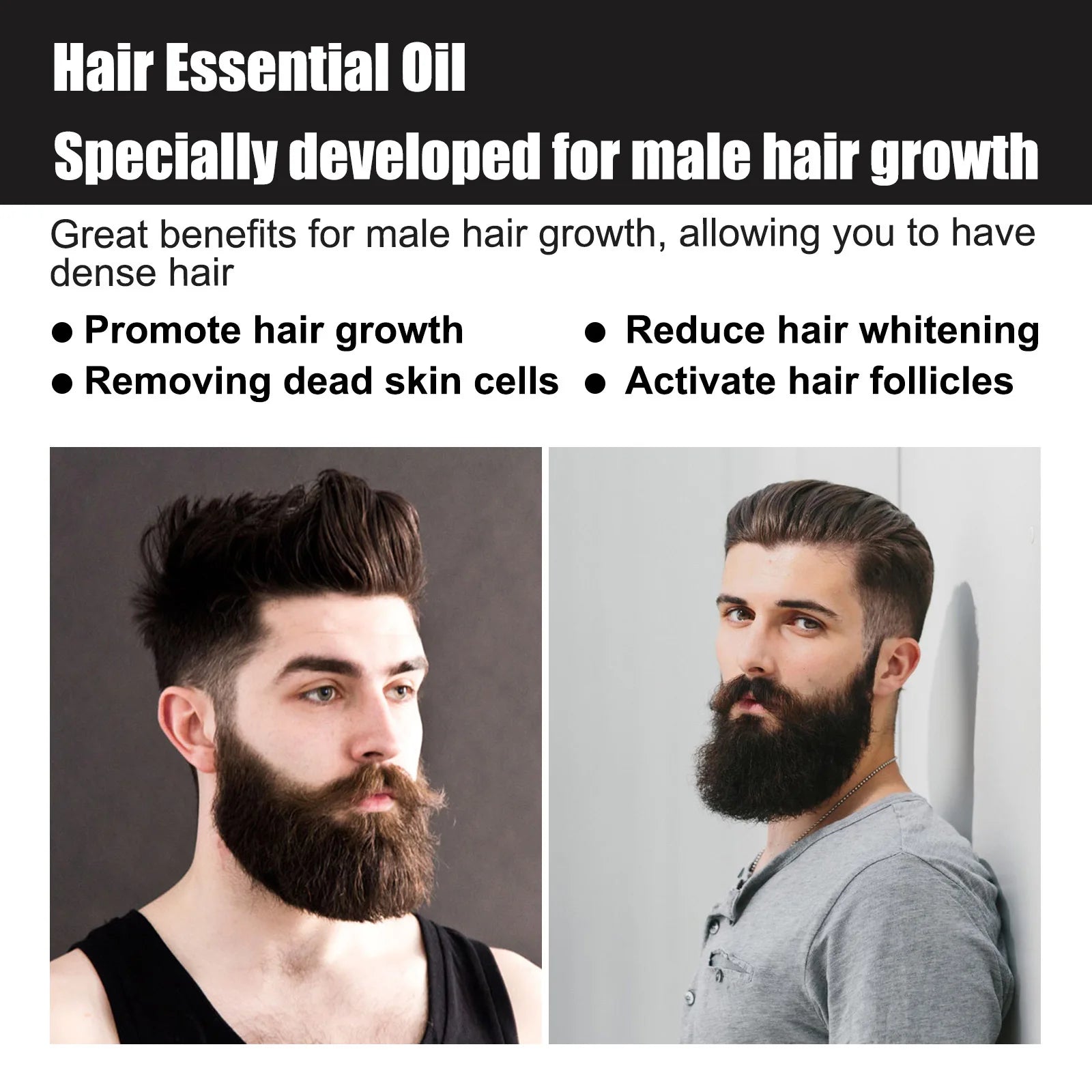 East Moon 30ml Men Hair Essence Strengthens Hair Roots Nourishes Moisturizes Scalp Fast-Absorbing, Promotes Thicker