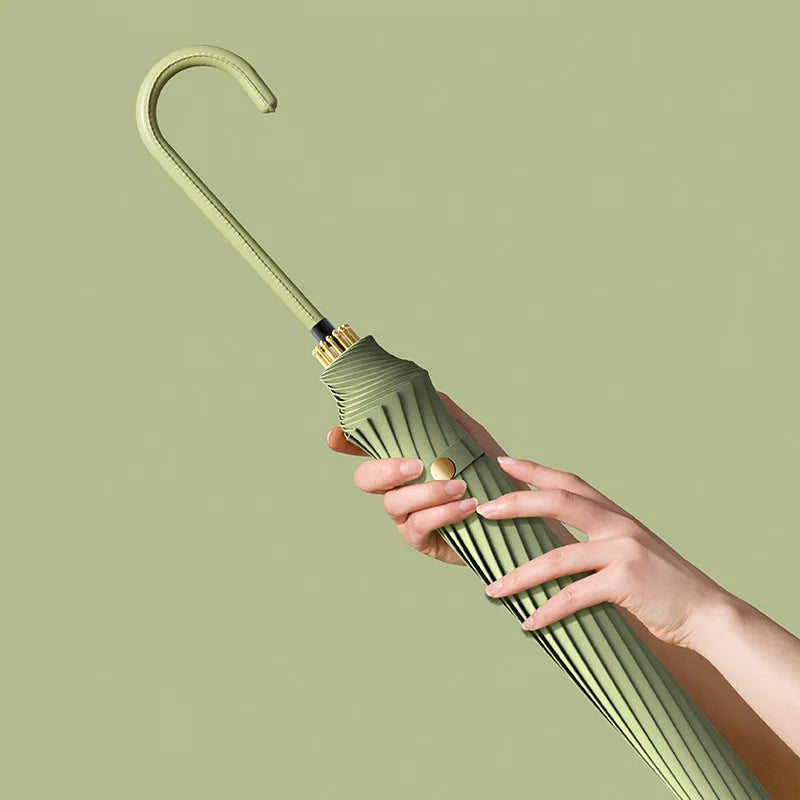 16-Year-Old Pastel-Colored Long Umbrella, Waterproof, Large, Sturdy, Long-Handled Umbrella.