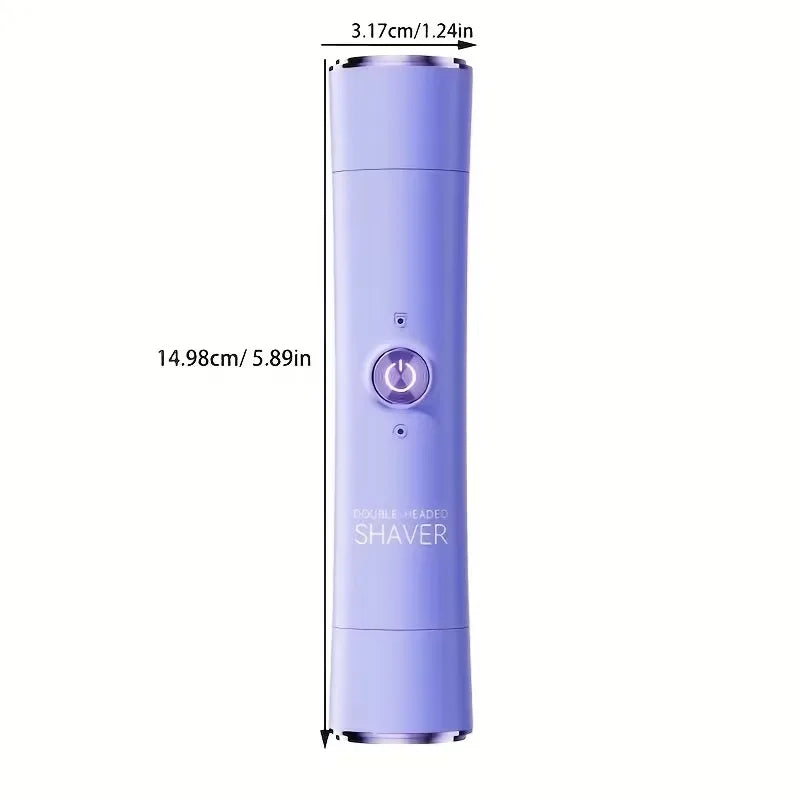 Rechargeable Double Head Hair Removal Device Cordless Wet Dry Shaver for Face Body Bikini Portable Travel Grooming Tool