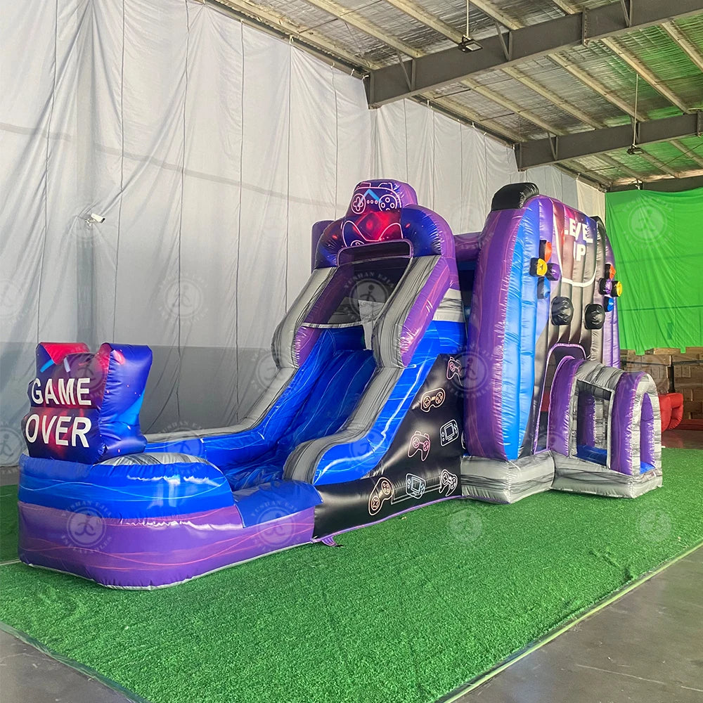 Castillo Inflable 26ft Tema Videojuegos | Tobogán de Agua | Fiestas Infantiles 🎮 - Firu Total Sales