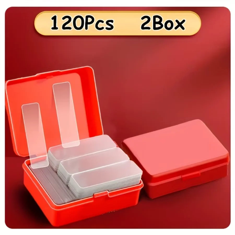 2 Boxes/120 Pieces of Transparent Double-sided Tape, Reusable Without Residue, Suitable for Walls, Posters, Handicrafts