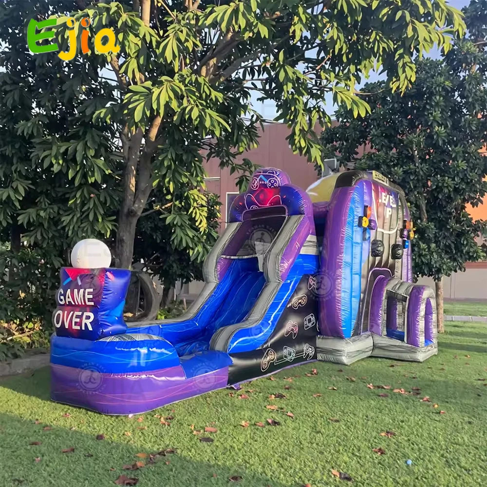 Castillo Inflable 26ft Tema Videojuegos | Tobogán de Agua | Fiestas Infantiles 🎮 - Firu Total Sales
