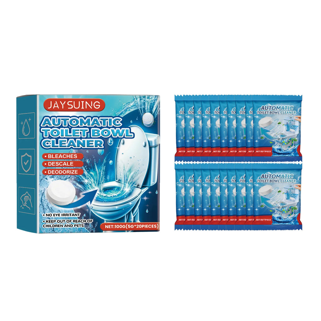 Jaysuing 20pcs Toilet Bowl Cleaner Descaling Deodorizing Urine Odor Stain Remover Tank Decontamination Bathroom Cleaning Tablets