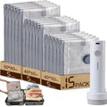 Vacuum Compression Bags for Travel | Rechargeable Pump | Carry-On Size | Space Saver