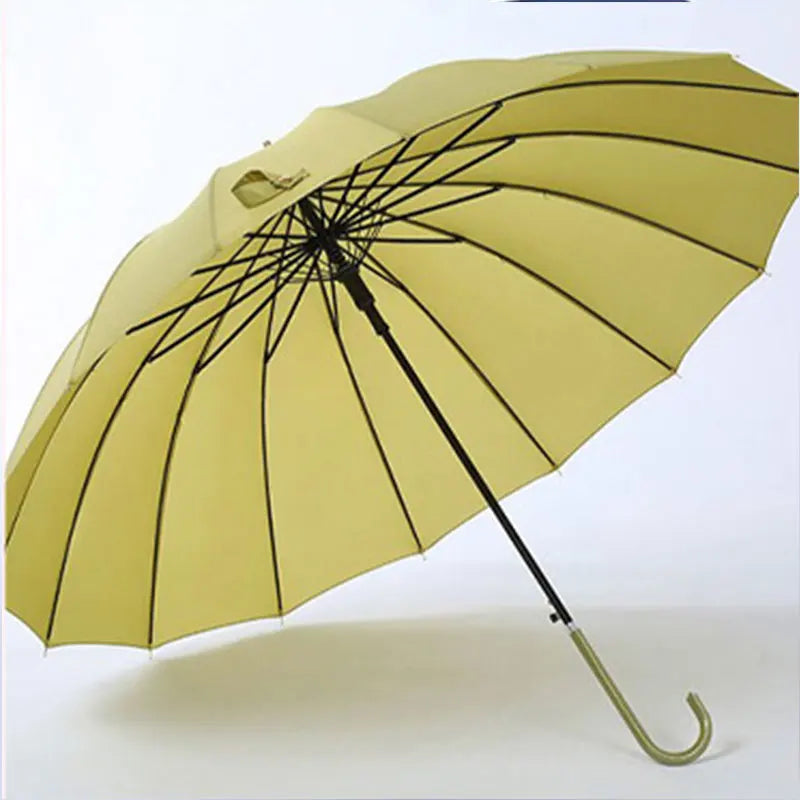 16-Year-Old Pastel-Colored Long Umbrella, Waterproof, Large, Sturdy, Long-Handled Umbrella.