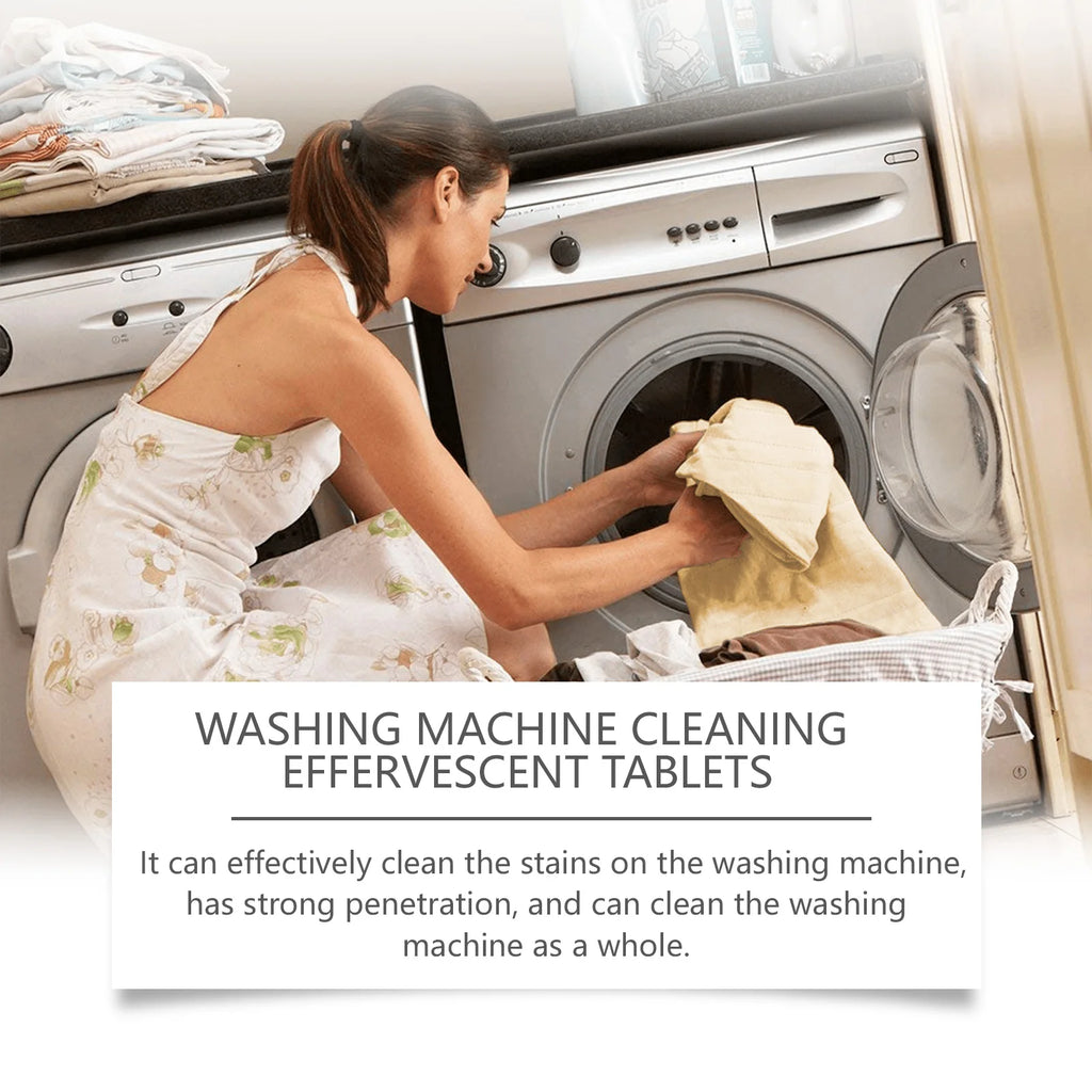 Jakehoe Laundry Machine Cleaner Tablet Deeply Remove Stubborn Dirt Long-lasting Fresh Scent Washing Machine Effervescent Tablets