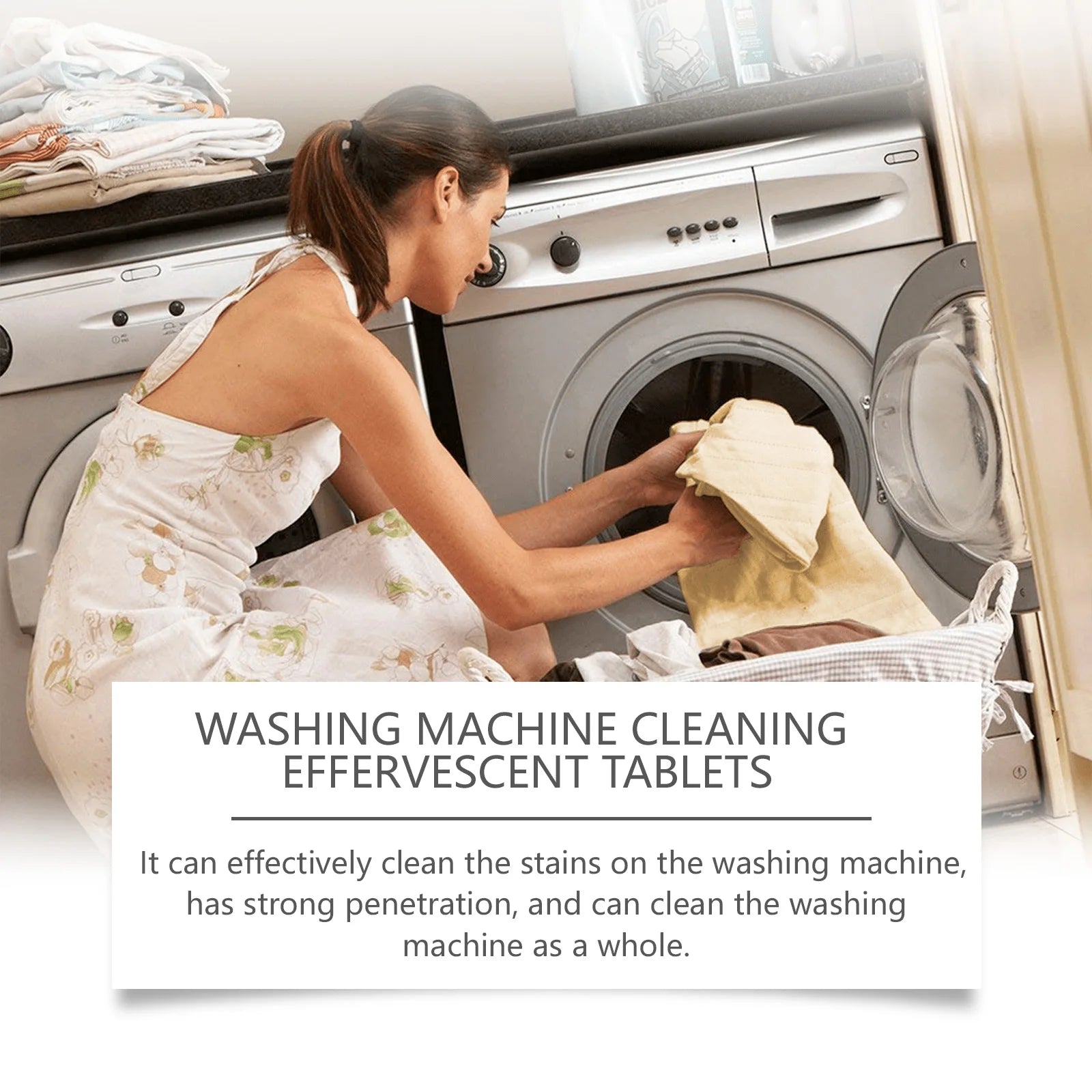 Jakehoe Laundry Machine Cleaner Tablet Deeply Remove Stubborn Dirt Long-lasting Fresh Scent Washing Machine Effervescent Tablets