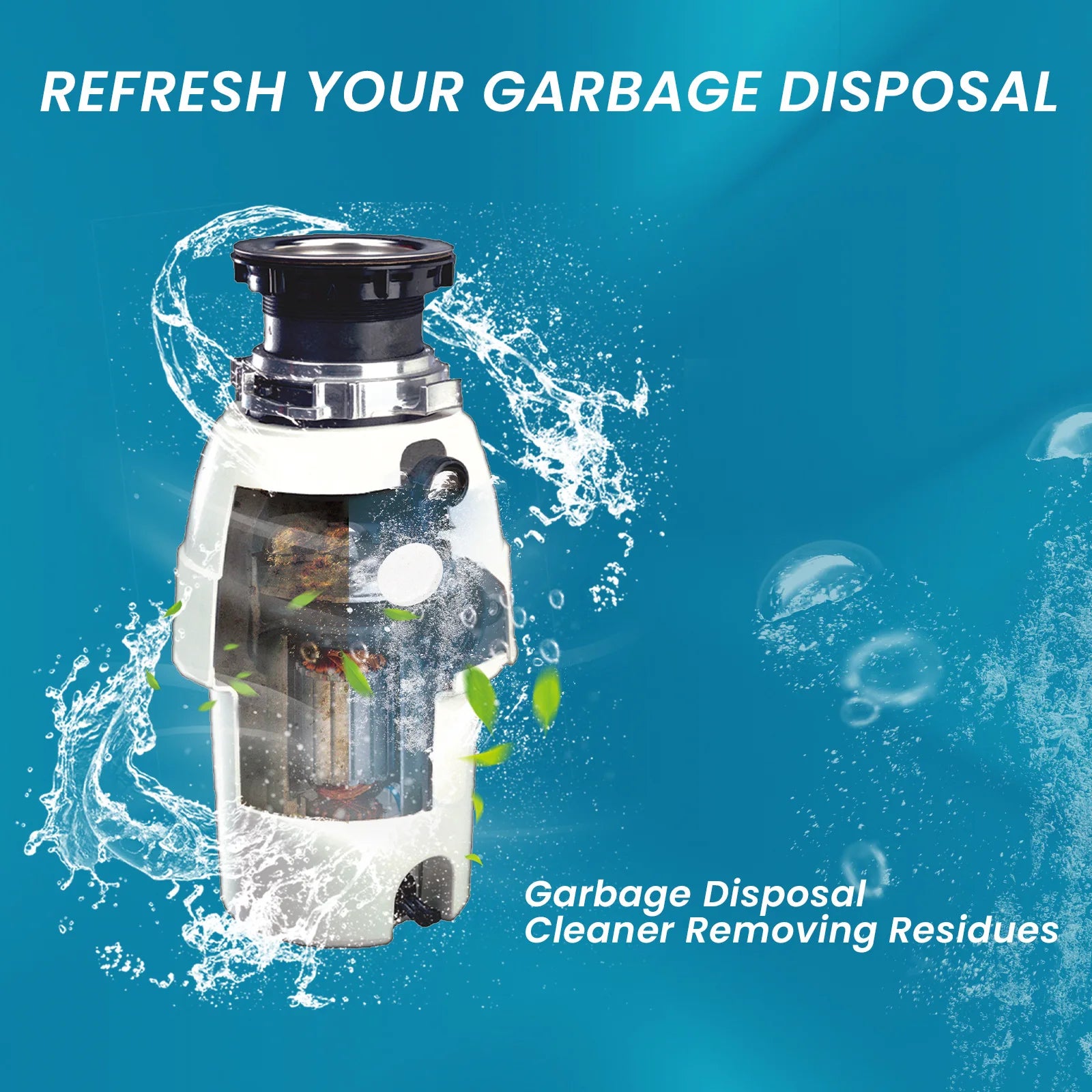 Jue-Fish 24pcs Sink Cleaning Tablet Drain Pipe Dredging Deodorant Toilet Refresh Clogging Removal Kitchen Sewer Cleaning Tablets