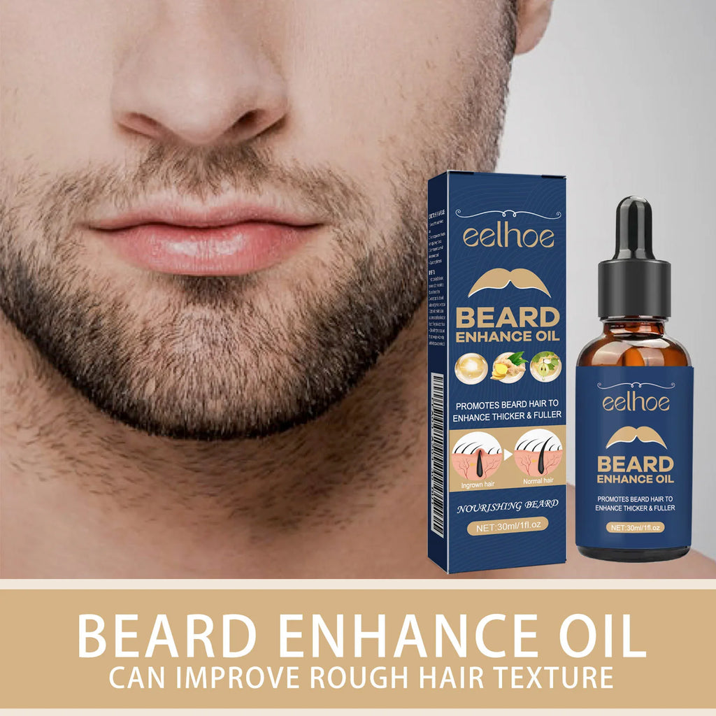 30ml Eelhoe Organic Beard Oil Follicle Activator Strong Roots Nourishing Growth Dense Hair Essence Hydrating Soft Shine Grooming