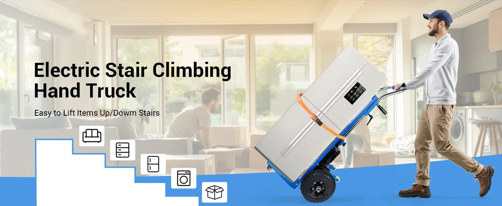 Electric Stair Climbing Dolly, 1200W Powered Stair Climbing Hand Trucks, 880lbs Capacity Folding Electric Dolly for Stairs