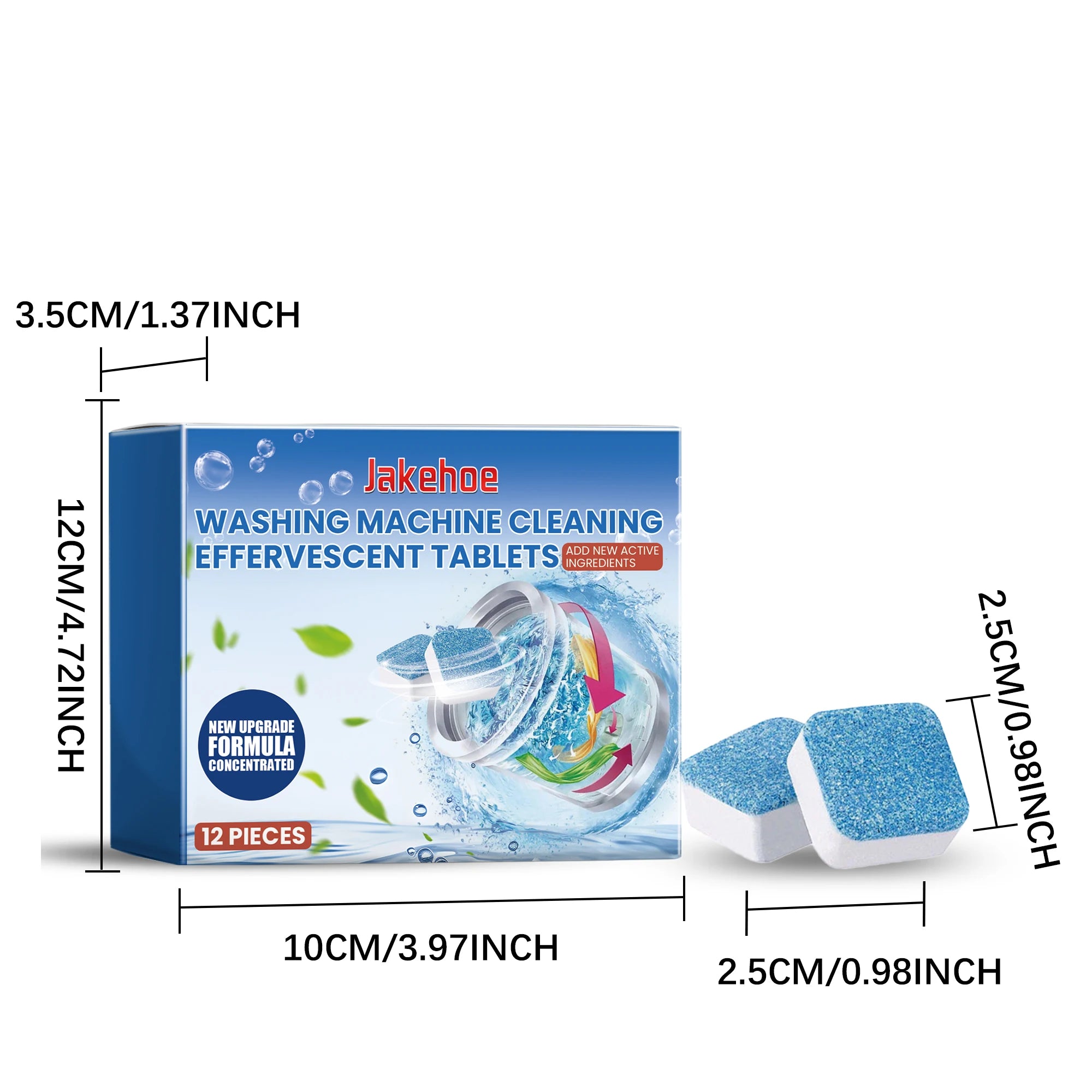 Jakehoe Laundry Machine Cleaner Tablet Deeply Remove Stubborn Dirt Long-lasting Fresh Scent Washing Machine Effervescent Tablets