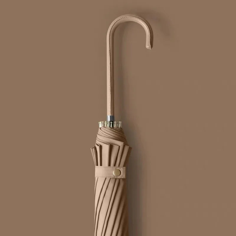 16-Year-Old Pastel-Colored Long Umbrella, Waterproof, Large, Sturdy, Long-Handled Umbrella.