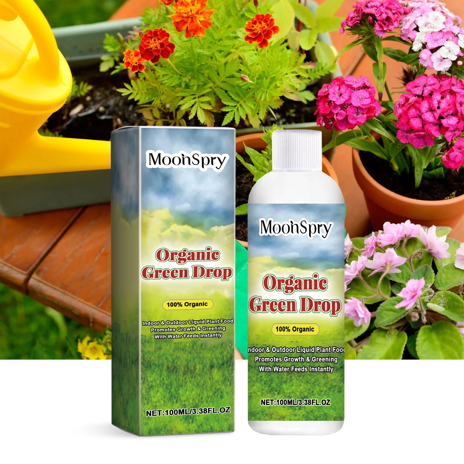 100ML Organic Plant Growth Liquid Solution Boosts Root Growth Enhance Nutrient-Rich Fertilizer for Potted Greens, Lawn & Flowers