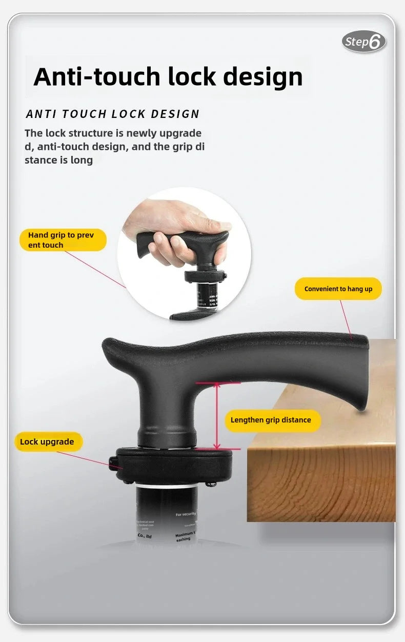 A 2-in-1 portable folding cane and chair combination that can be quickly folded and unfolded, equipped with a seat and three leg