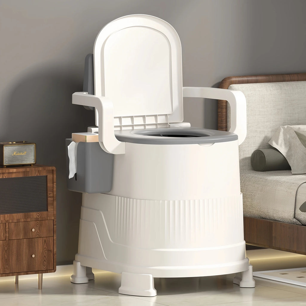 ortable Travel Toilet Chair for Adults - Odor-proof, Easy-to-Clean Sanitary Camping Toilet with Handrails, Backrest, Lid, and Toilet Stand - Ideal for Tents, RVs, Sea Fishing, Outdoor Adventures, and Hiking