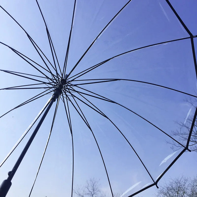 1+1 Strong and Durable Clear Transparent Automatic Large Rain Umbrella Luxury 16K Premium Salda